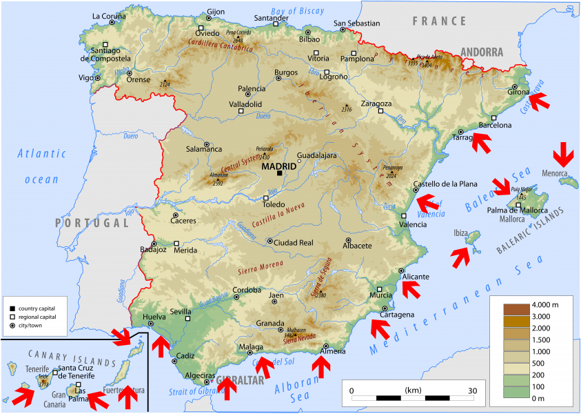 spanielsko praca mapa